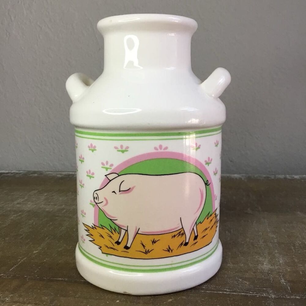 Vintage 90s Cottagecore Farmhouse‎ Country Farmcore Pig Novelty Utensil Holder